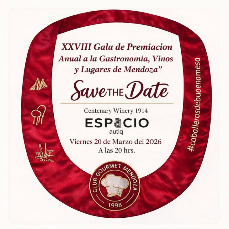 La Gala del Club Gourmet Mendoza celebrará su edición número 28 el 20 de marzo.