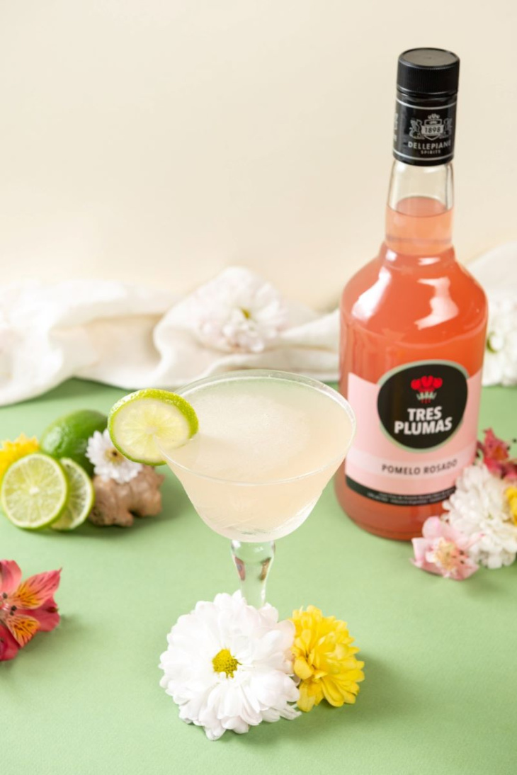 El Pamplemuss Sour combina pomelo rosado, saúco, lima y jengibre.